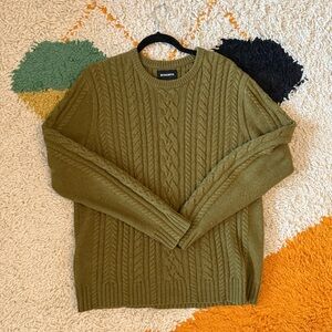 Olive Green Bonobos Cable Knit Sweater (large)